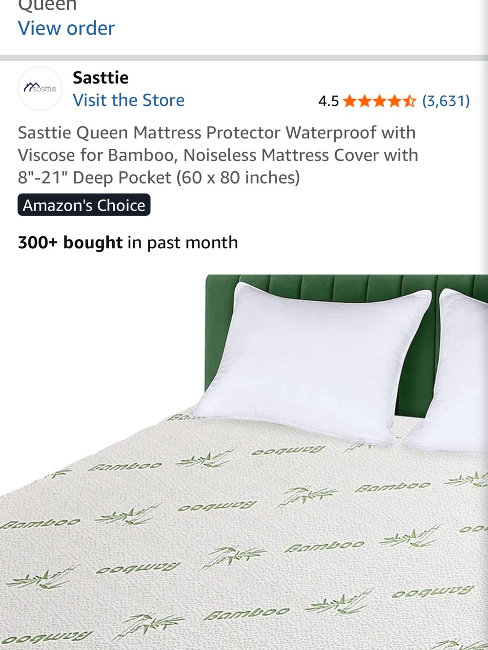 Queen Bamboo Mattress Protector -see photo for more details